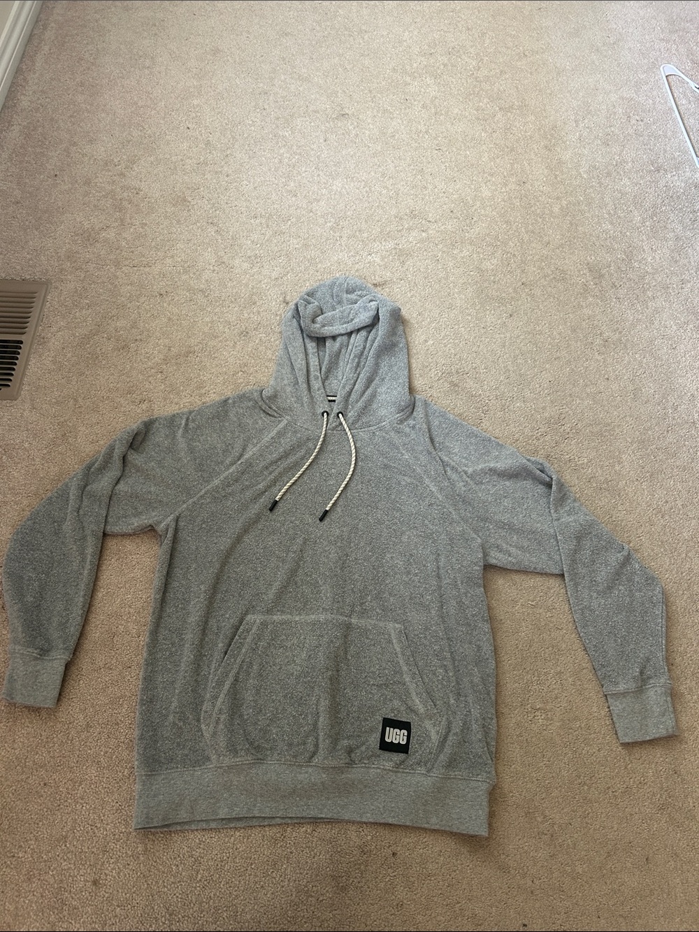UGG Men's Heather Gray Pullover Hoodie with Drawstring